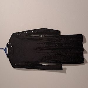 Express Sequin Black Party Dress